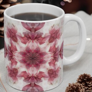 Fabric Pattern Mug 11oz - Tea Lover Gift, Kitchen Decor, Gift for Her, Teacher Appreciation Mug, Pink Coffee Cup