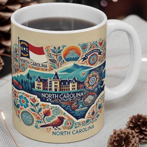 North Carolina Coffee Mug: State Pride Ceramic Tea Cup