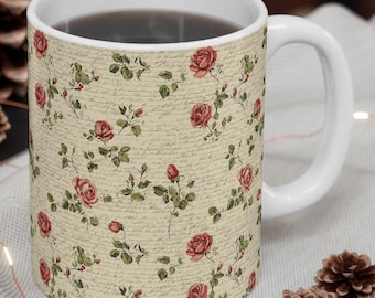Red Roses Floral Coffee Mug - Tea Cup - Discount for Sets of 2, 3 or 4
