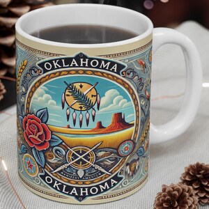 Oklahoma Ceramic Coffee Mug: State Souvenir Gift