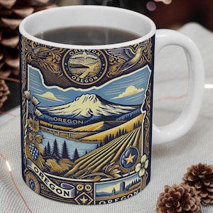 Oregon Ceramic Coffee Mug: State Souvenir Gift