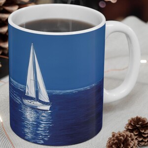 Sailing Ship Coffee Mug: Nautical Ocean Lover Gift (11oz)