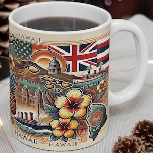 Hawaii Coffee Mug - 11oz Ceramic Tea Cup for Hawaii Lovers - Home & Kitchen Decor Gift