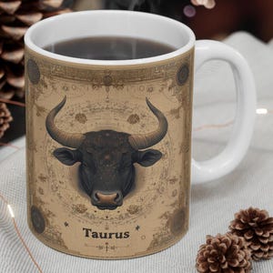 Taurus Zodiac Coffee Mug: Bull Astrology Gift