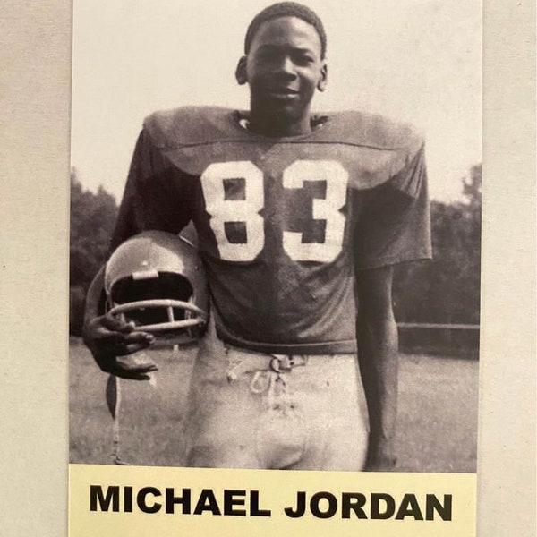 1988 Baseball Card Kingdom Michael Jordan (High School Football) Promo Card UN-NUMBERED