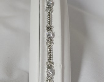 Sterlingzilveren gerhodineerde armband met CZ