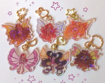 Fairy Club Chibi Enchantix Holo Acrylic Keychain