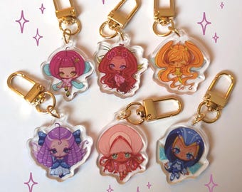 Chibi Pixie Acrylic Keychain: Cute Fairy Club Design