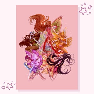 Fairy Club Enchantix Groepskunstprint