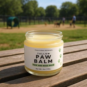 100% Natural Paw Balm for Dogs & Cats - Moisturizing Paw Balm - Paw Protection, 2oz Glass Jar, Cracked Dry Paws, LICK SAFE