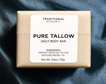 Tallow Soap - Plain & Unscented - 4.5oz Bar