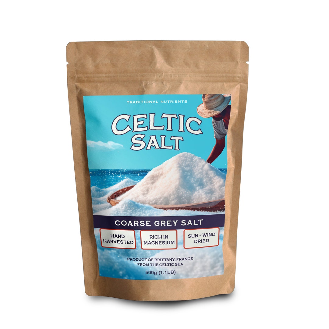 Celtic Salt 1lb Natural Moisture 82 Minerals, Coarse Grey Salt From the Celtic Sea Etsy