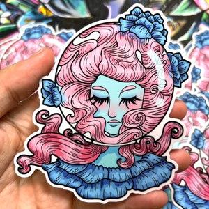 Astro Lady - Original Art - 4&quot; Vinyl Sticker