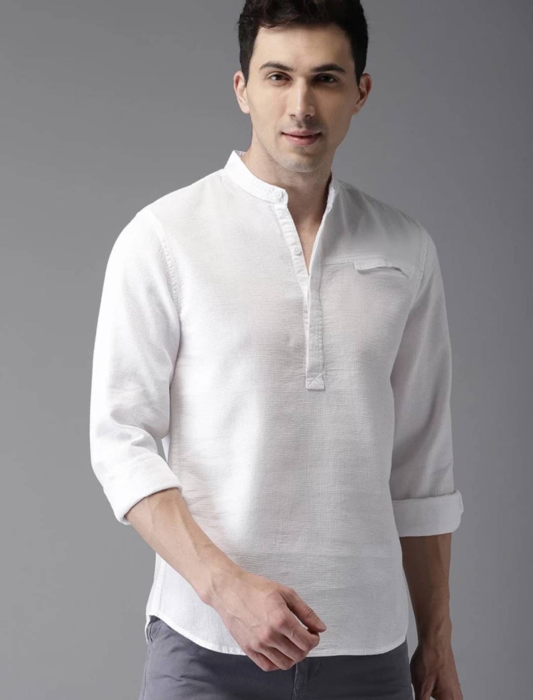 white kurta style shirt