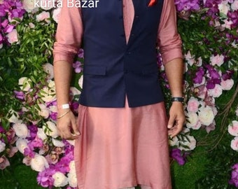 Veste Nehru en coton pour homme : gilet de mariage indien