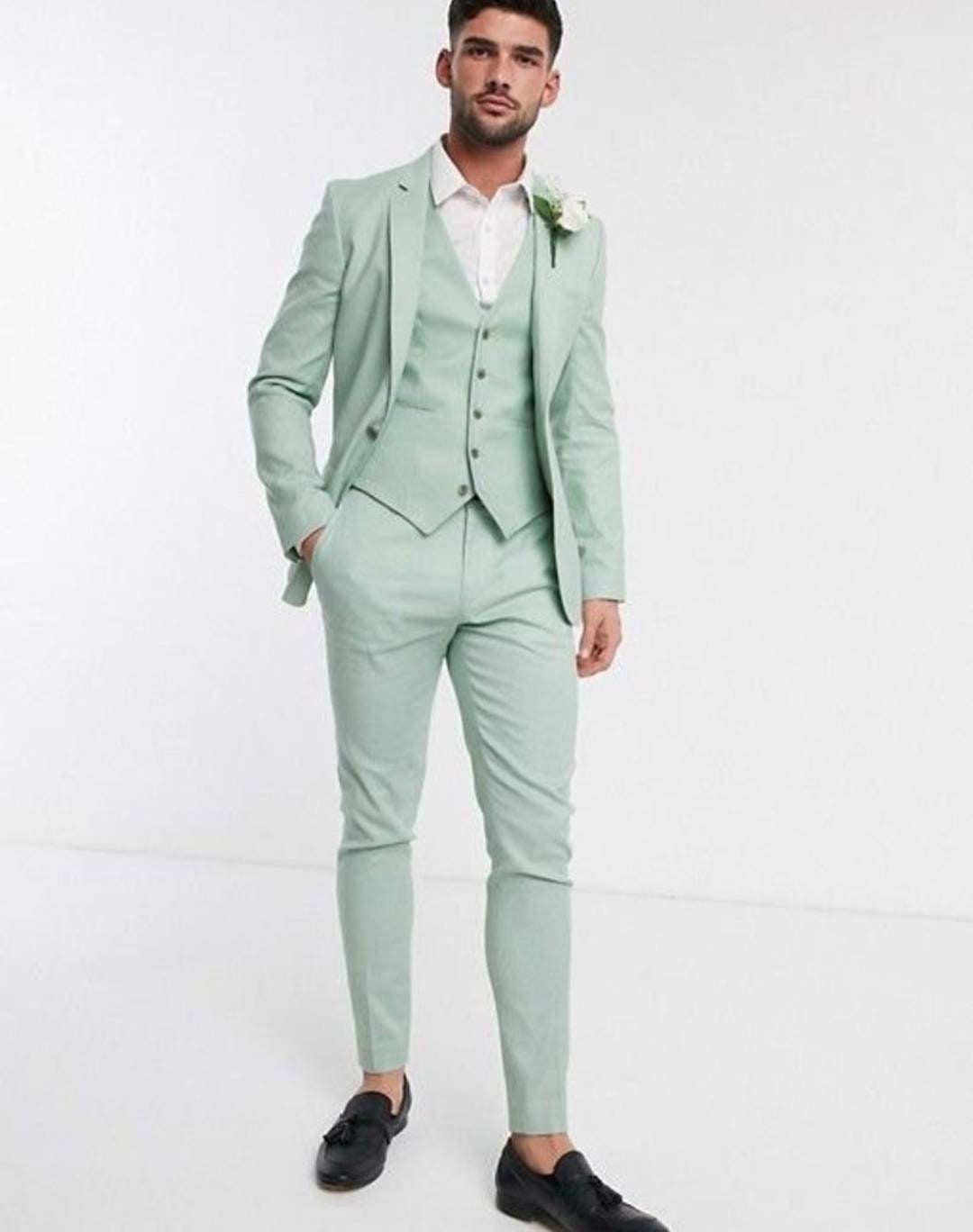 Men Suits 3 Piece mint Green Suits Men Slim Fit Suits - Etsy