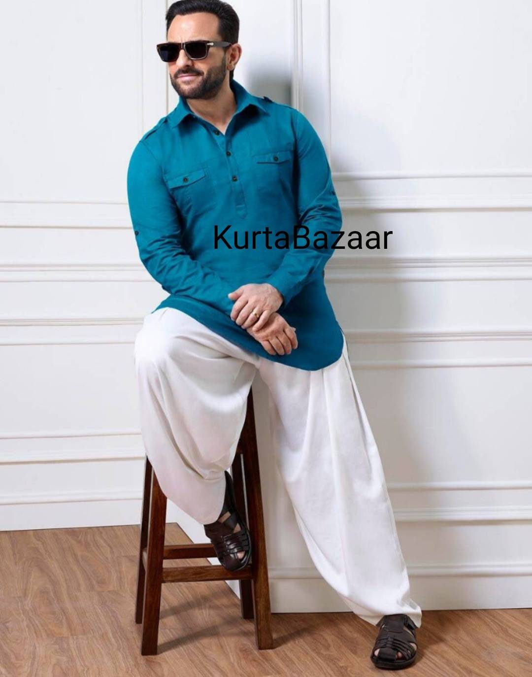 Royal blue pathani suit sale