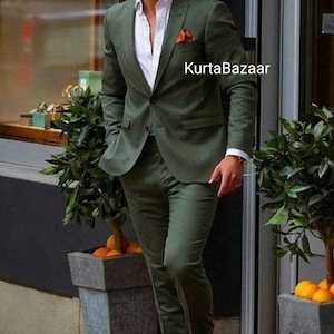 Men&#39;s Two Piece , Green Suits Men, Slim Fit Suits, Elegant Suits, Dinner Suits, Wedding Groom Suits, Bespoke For Men Gift for Him