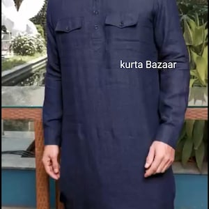 Men Linen Kaftan SPA MAN Cool,Loose Fit Tunic For Men Pure Soft Quality Linen Good And Best Quality Solid Color Black