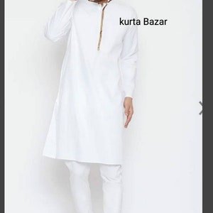 Men's kurta, White Color Kurta With Pajama Set ,Summer Kurta Indian Wedding Haldi Kurta , 100 % Cotton , All Color And Sizes Are Available