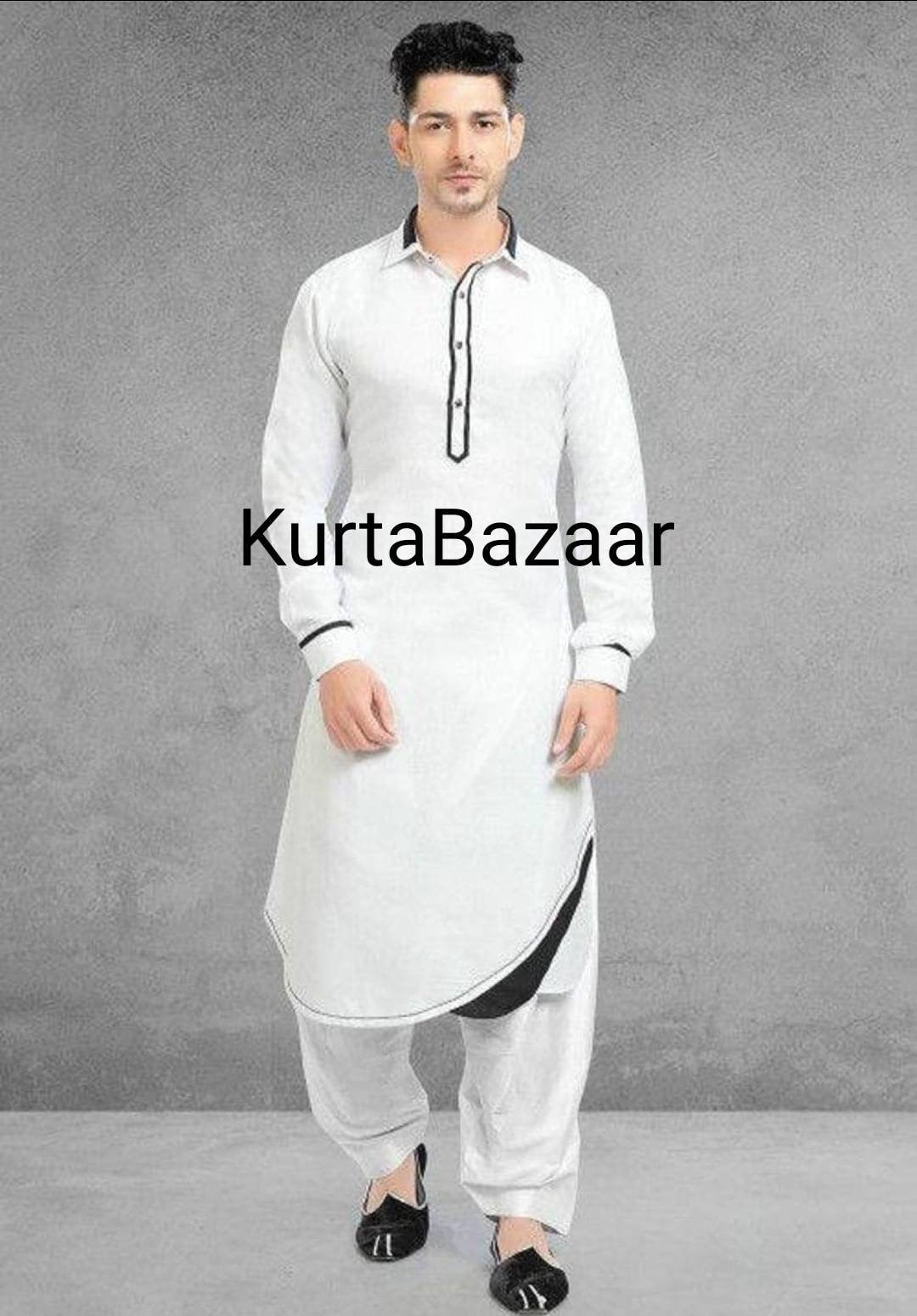 Indian Handmade Suits Bollywood Style Kurta With Pajama Set for Men s party Wear Pathani With Shalwar 100 Cotton Solid White Color Etsy UK