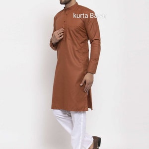 Men&#39;s Cotton Kurta Pajama Set: Indian Wedding Haldi Kurta