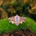 Nature Inspired Vintage Marquise Cut Natural Lavender Amethyst Engagement Ring Sets Rose Gold Art Deco Leaf Purple Gemstone Branch Jewelry