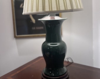 Large Green Ceramic Table Lamp | Handmade