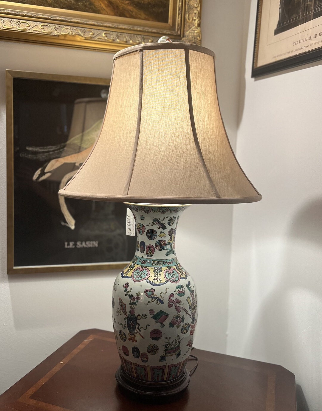 Porcelain Chinese Handcrafted Table Lamp Blue, Pink, Orange Etsy