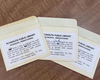 10 Vintage Library Checkout Card Envelopes