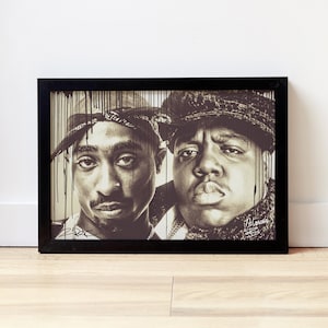 Tupac and Biggie Wall Print, Notorious Big 2Pac Art Print, Vintage Wall Decor, Downloadable Prints, Music Poster, Room Decor, Home Decor