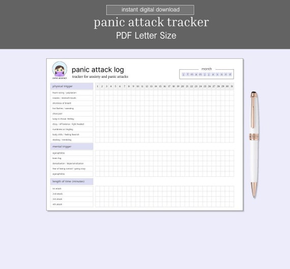 Panic Attack Log Printable - Etsy