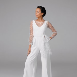 Wedding jumpsuit, bridal jumpsuit, simple wedding jumpsuit | Renata