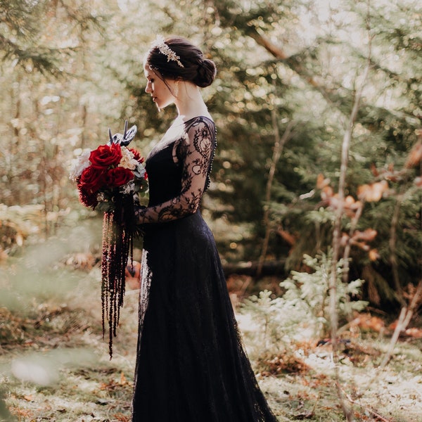 Black Boho Wedding Dress - Etsy