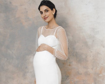 Elegant maternity wedding dress, elopement pregnancy wedding dress – Rita