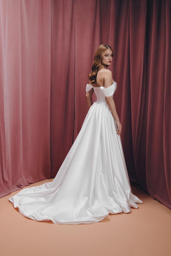 silk shantung dress Classic Long A-line Shantung Dress main image 1