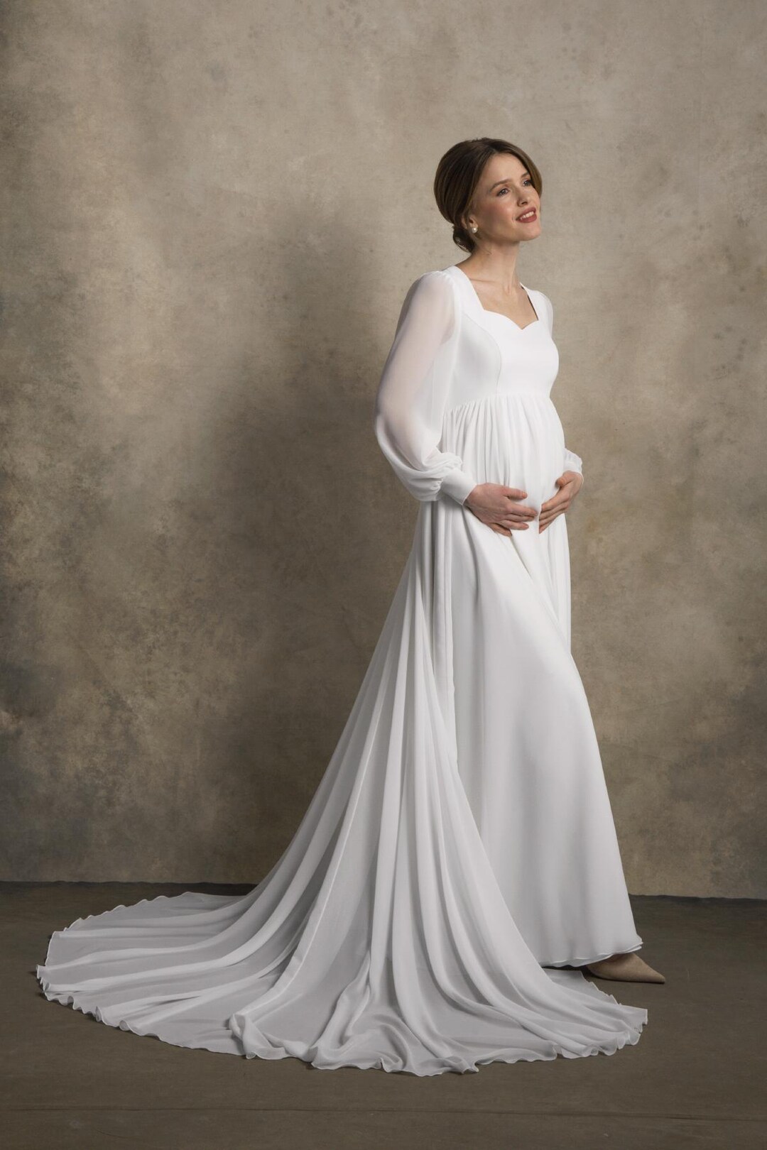 Modest Maternity Wedding Dress with Long Sleeves | Madison Modest Maternity Wedding Dress with Long Sleeves | Madison