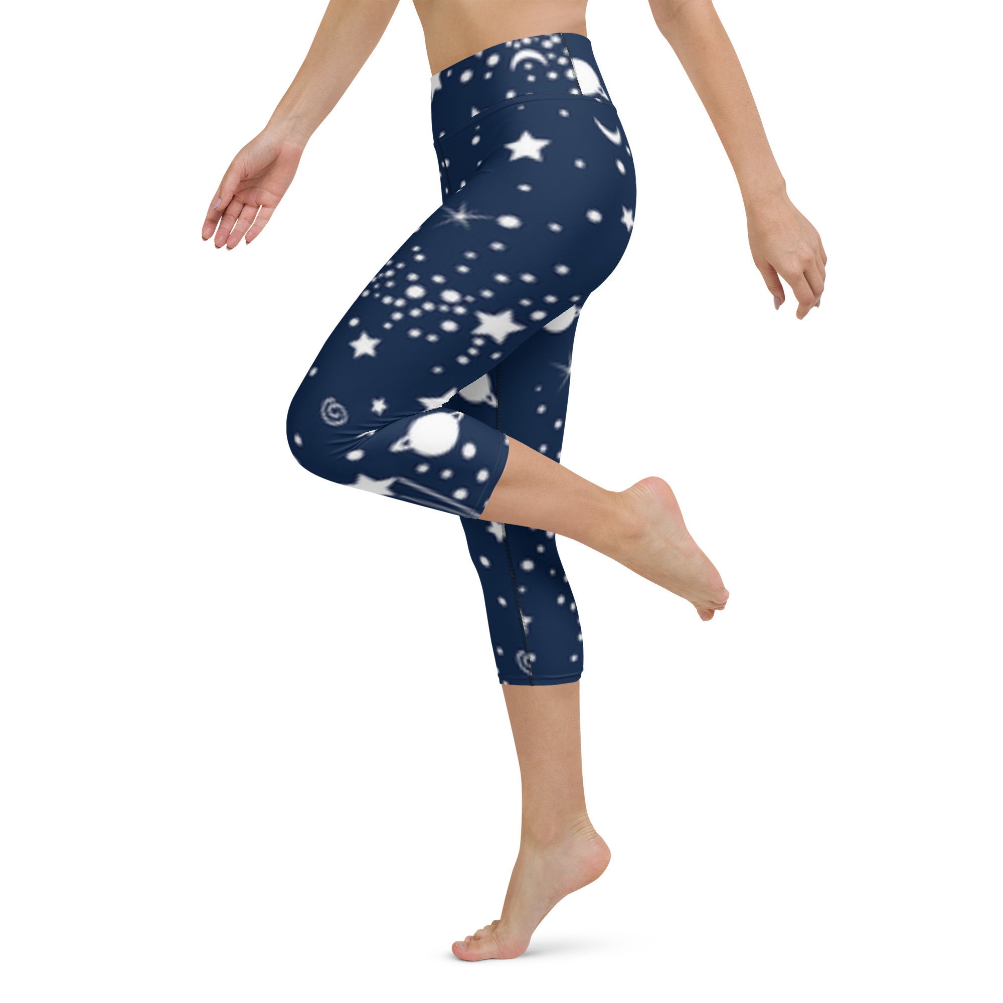 Space and Stars Yoga Capri Leggings