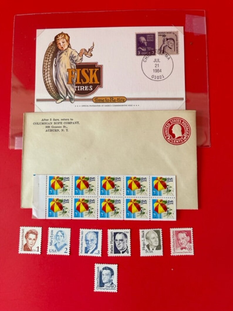 Vintage 1989 Umbrella Postage Stamp Booklet Etsy