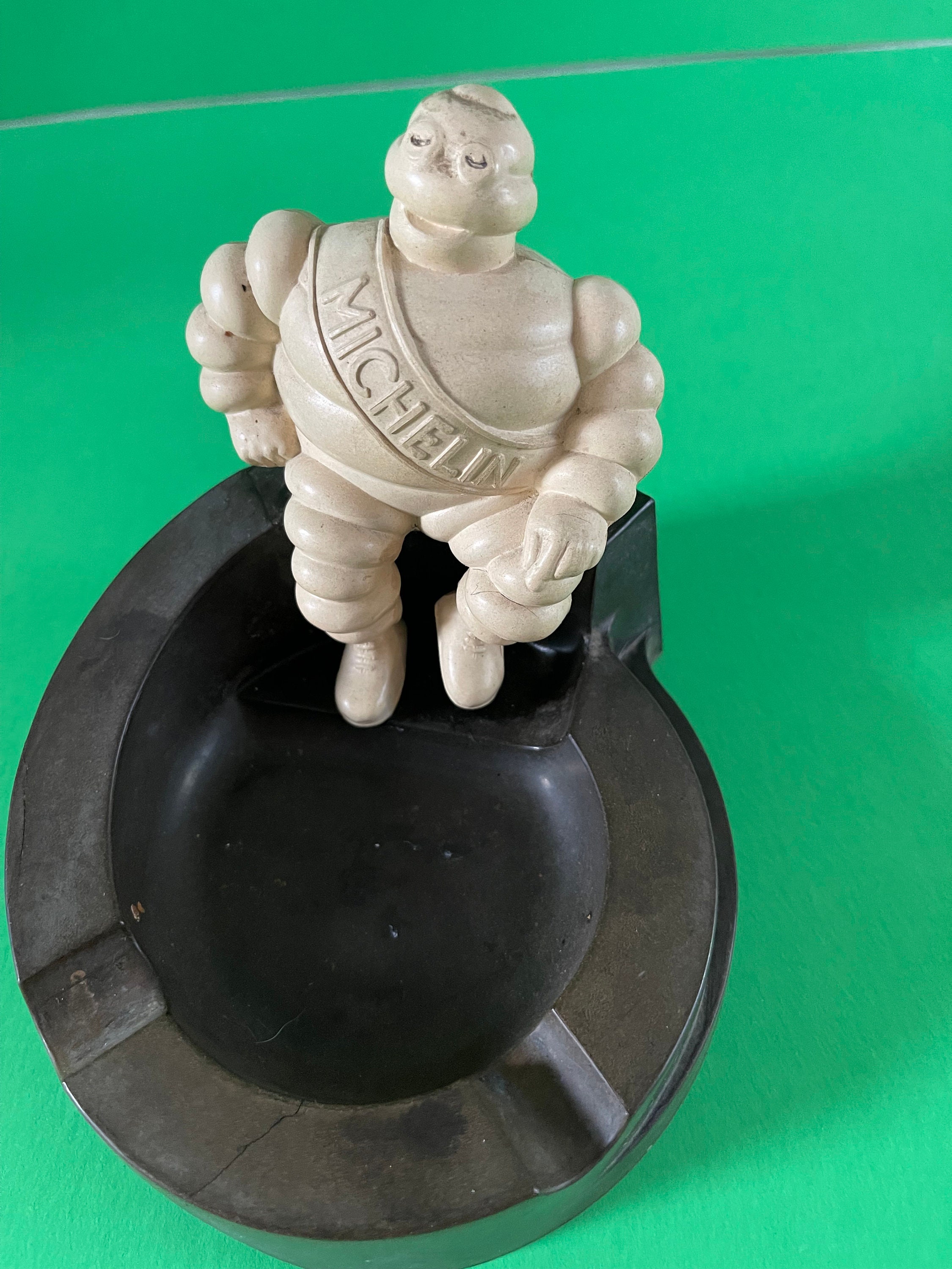 VINTAGE MICHELIN ADVERTISING BIBENDUM TIRE MAN MASCOT PLASTER SCULPTURE  13.4