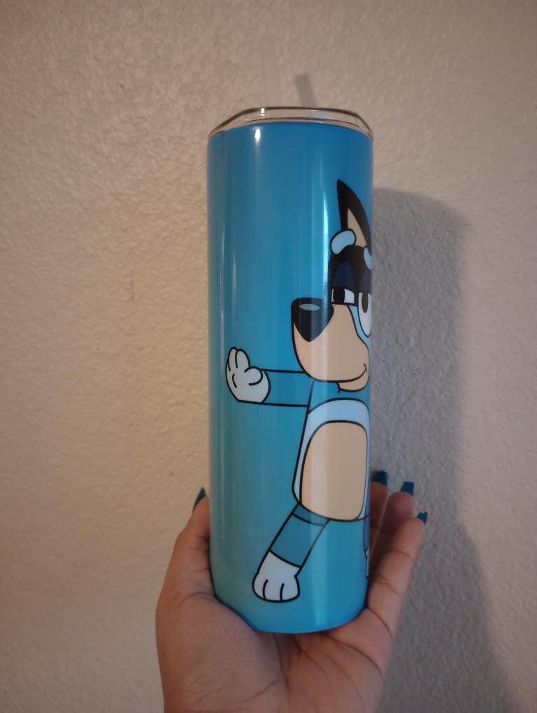 Bluey Parenting Is Trifficult, Personalized Bluey Bingo Tumbler Cup, Gift  For Dad 