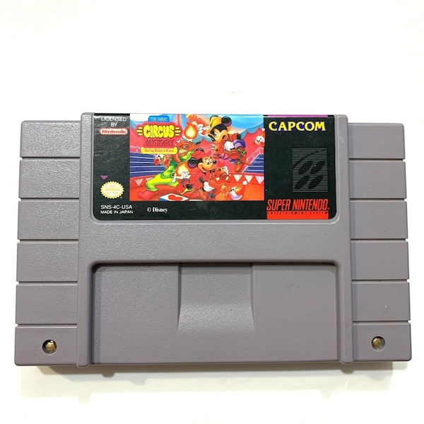 The Great Circus: Starring Mickey and Minnie - for SNES Console - working cartridge - NTSC or PAL region - Fantastic condition