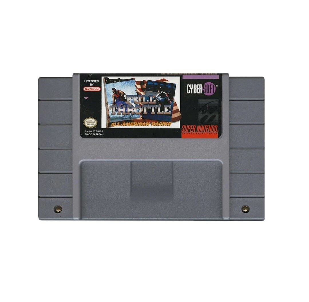 Full Throttle All American Racing for SNES Console Working Cartridge