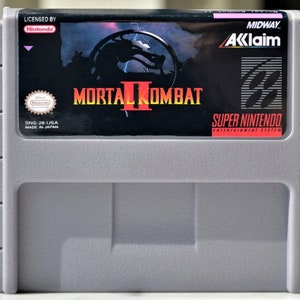 Mortal Kombat 2 (1994) - for SNES consoles - working cartridge - NTSC or PAL region - great condition // fighting / action