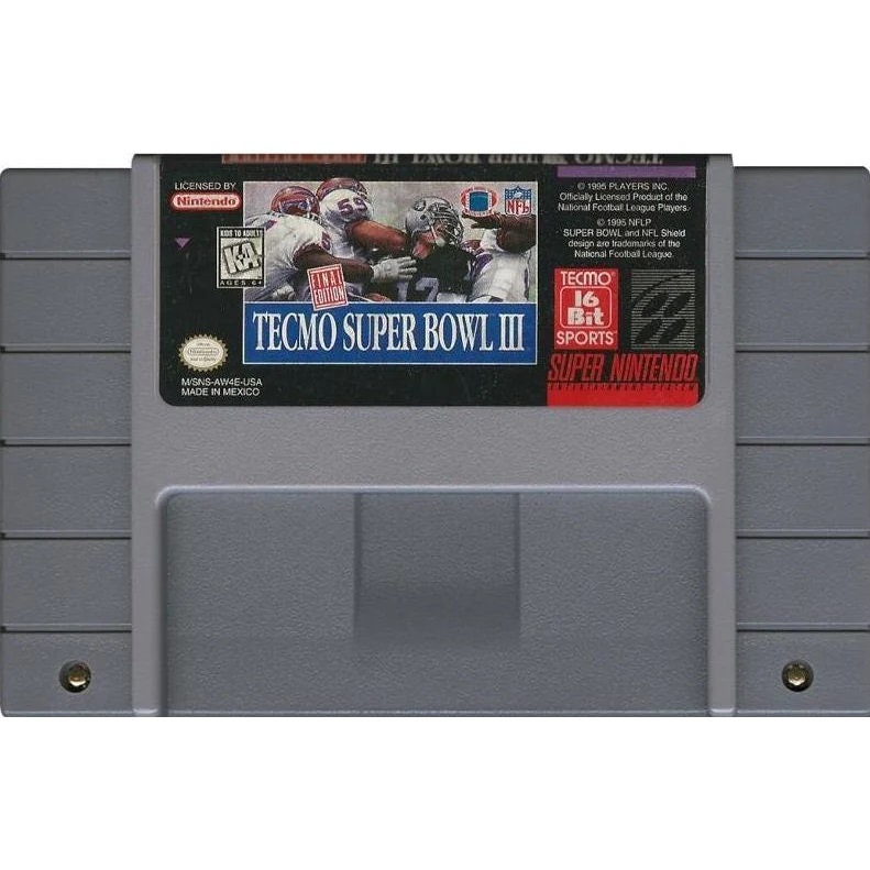 Tecmo Super Bowl III for SNES Console Working Cartridge NTSC or