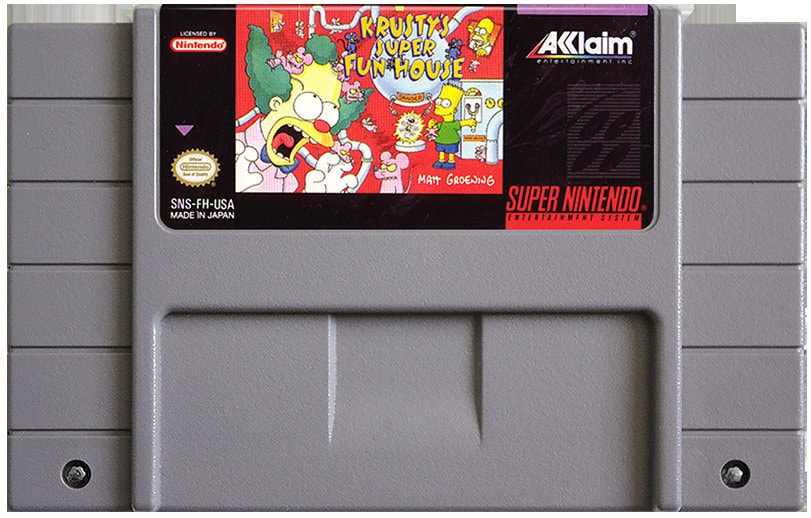 Krustys Super Fun House for SNES Console Working Cartridge NTSC or