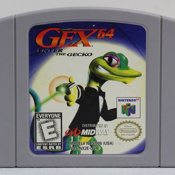 Gex 64: Enter the Gecko - for N64 consoles - working cartridge / game pak - NTSC or PAL region - Great condition