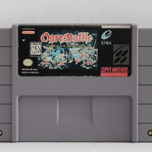 Ogre Battle: March of the Black Queen - na konsole SNES - działający kartridż - region NTSC lub PAL - fantastyczny stan//gra fabularna