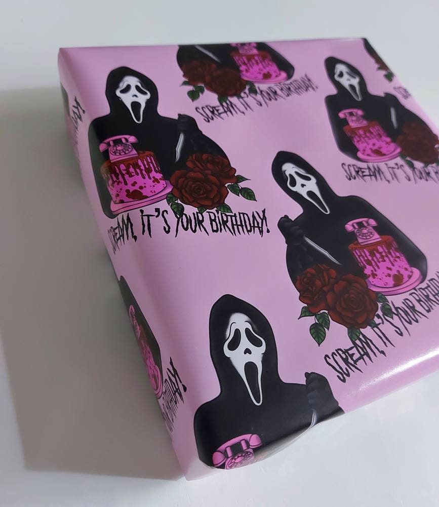 Scream, it's your Birthday Grimwrap | horror wrapping paper