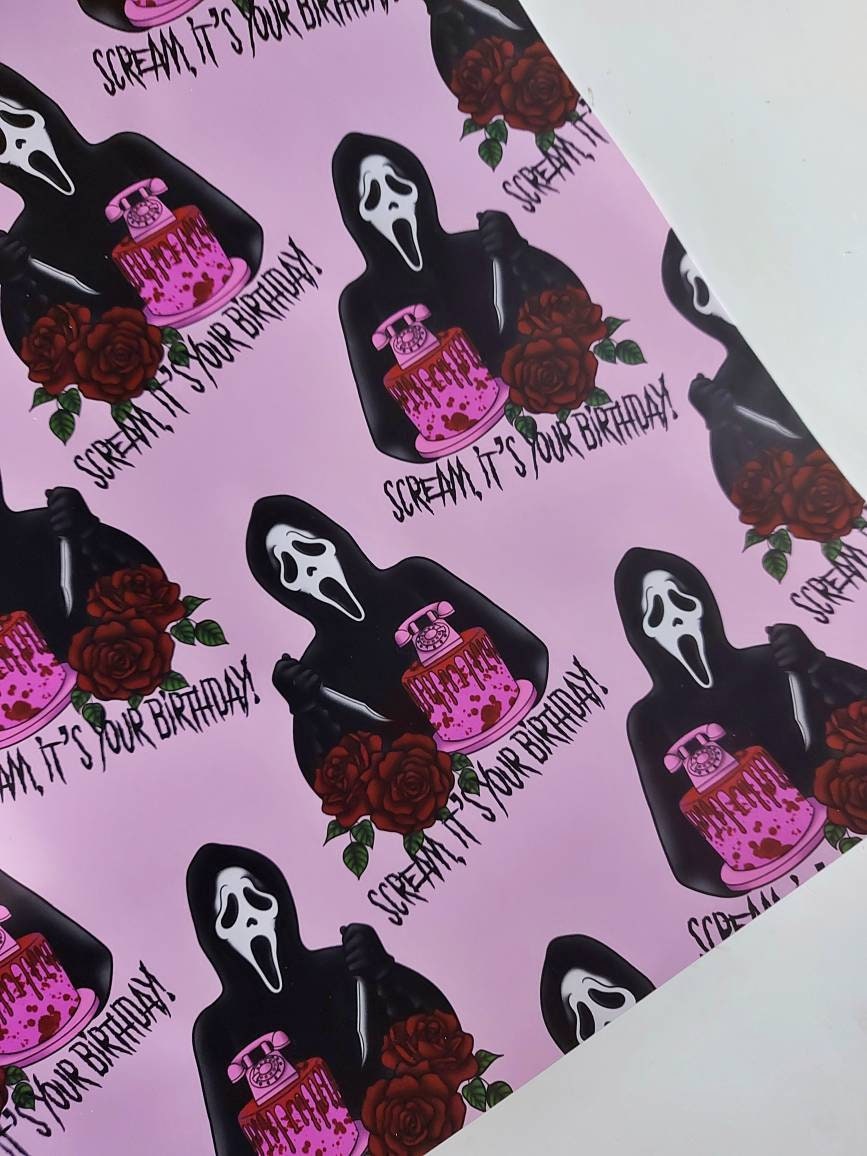 Scream, it's your Birthday Grimwrap | horror wrapping paper